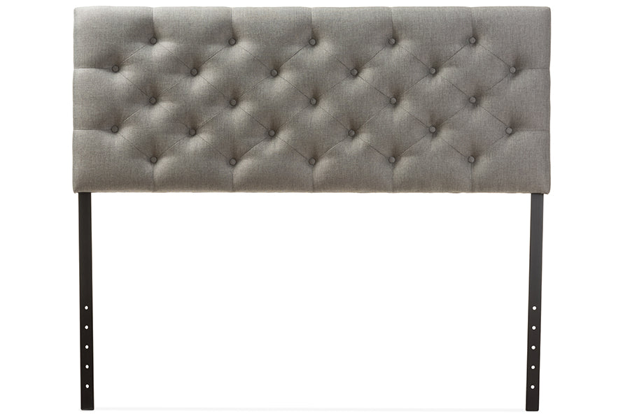 Baxton Studio Viviana Modern and Contemporary Grey Fabric Upholstered Button-tufted Full Size Headboard
