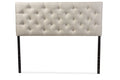 Baxton Studio Viviana Modern and Contemporary Light Beige Fabric Upholstered Button-tufted Queen Size Headboard