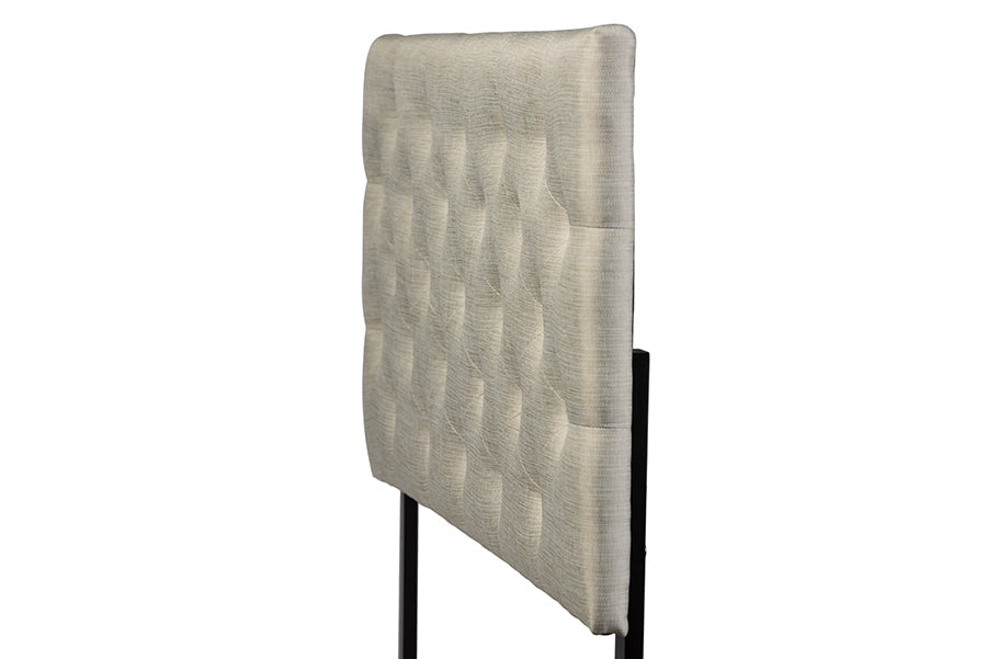 Baxton Studio Viviana Modern and Contemporary Light Beige Fabric Upholstered Button-tufted Queen Size Headboard