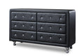 Baxton Studio Luminescence Black Faux Leather Upholstered Dresser