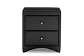 Baxton Studio Dorian Black Faux Leather Upholstered Modern Nightstand