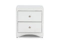 Baxton Studio Dorian White Faux Leather Upholstered Modern Nightstand