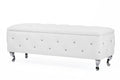 Baxton Studio Seine White Leather Contemporary Storage Ottoman