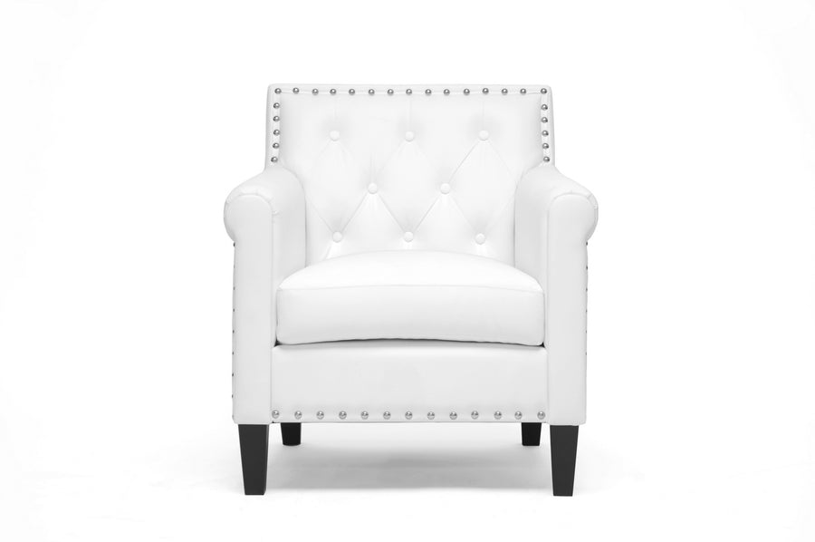 Baxton Studio Thalassa White Modern Arm Chair