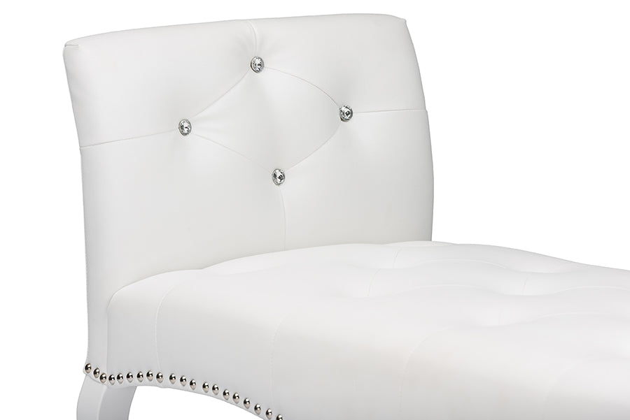 Baxton Studio Kristy Modern and Contemporary White Faux Leather Classic Seating Bench
