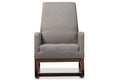 Baxton Studio Yashiya Mid-century Retro Modern Grey Fabric Upholstered Rocking Chair