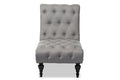 Baxton Studio Layla Mid-century Retro Modern Grey Fabric Upholstered Button-tufted Chaise Lounge
