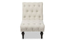 Baxton Studio Layla Mid-century Modern Light Beige Fabric Upholstered Button-tufted Chaise Lounge