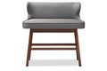 Baxton Studio Gradisca Modern and Contemporary Grey Fabric Button-tufted Upholstered Bar Bench Banquette