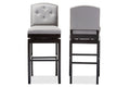 Baxton Studio Ginaro Modern and Contemporary Grey Fabric Button-tufted Upholstered Swivel Bar Stool (Set of 2)