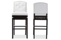 Baxton Studio Ginaro Modern and Contemporary White Faux Leather Button-tufted Upholstered Swivel Bar Stool (Set of 2)