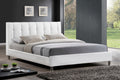 Baxton Studio Vino White Modern Bed with Upholstered Headboard - Queen Size