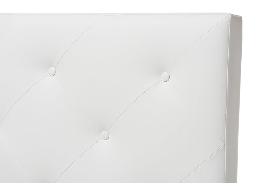 Baxton Studio Baltimore Modern and Contemporary White Faux Leather Upholstered Twin Size Headboard