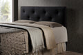 Baxton Studio Dalini Modern and Contemporary Queen Black Faux Leather Headboard with Faux Crystal Buttons