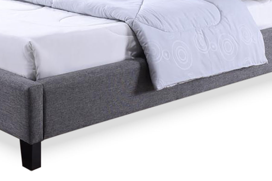 Baxton Studio Hillary Modern and Contemporary Full Size Grey Fabric Upholstered Platform Base Bed Frame