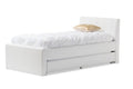Baxton Studio Cosmo Modern and Contemporary White Faux Leather Twin Size Trundle Bed