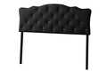 Baxton Studio Rita Modern and Contemporary Full Size Black Faux Leather Upholstered Button-tufted Scalloped Headboard