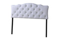 Baxton Studio Rita Modern and Contemporary Queen Size White Faux Leather Upholstered Button-tufted Scalloped Headboard