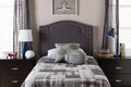 Baxton Studio Aubrey Modern and Contemporary Dark Grey Fabric Upholstered Twin Size Headboard
