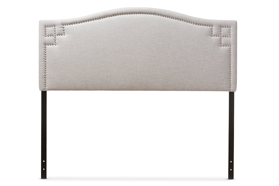 Baxton Studio Aubrey Modern and Contemporary Grayish Beige Fabric Upholstered King Size Headboard