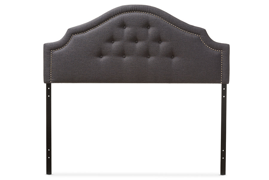Baxton Studio Cora Modern and Contemporary Dark Grey Fabric Upholstered Full Size Headboard