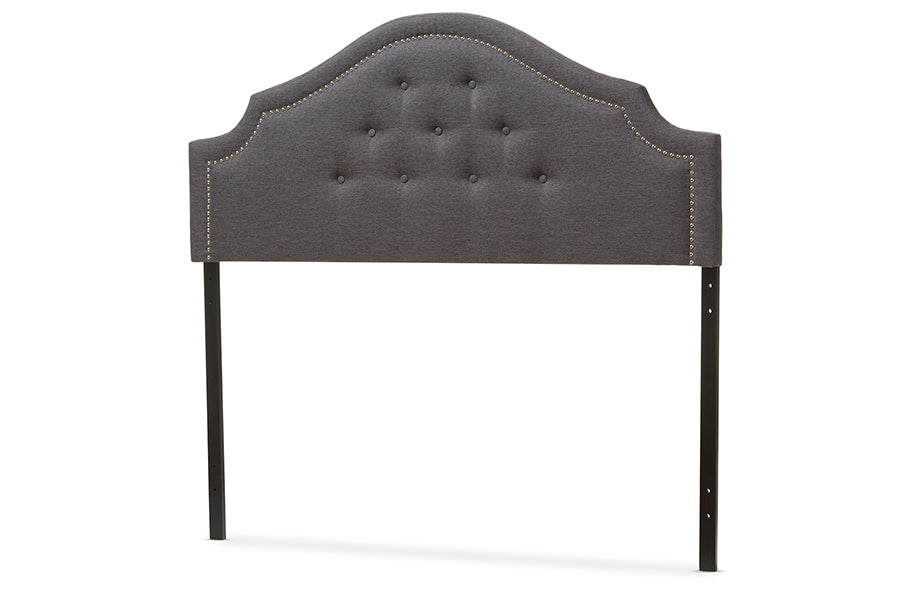 Baxton Studio Cora Modern and Contemporary Dark Grey Fabric Upholstered Full Size Headboard