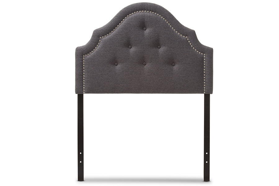 Baxton Studio Cora Modern and Contemporary Dark Grey Fabric Upholstered Twin Size Headboard