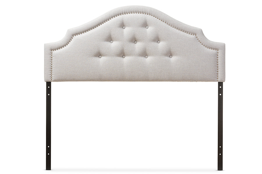 Baxton Studio Cora Modern and Contemporary Grayish Beige Fabric Upholstered Queen Size Headboard