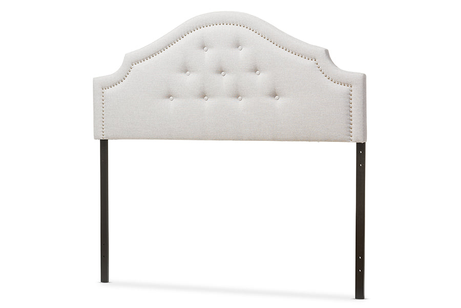 Baxton Studio Cora Modern and Contemporary Grayish Beige Fabric Upholstered King Size Headboard