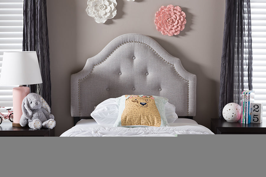 Baxton Studio Cora Modern and Contemporary Grayish Beige Fabric Upholstered Twin Size Headboard