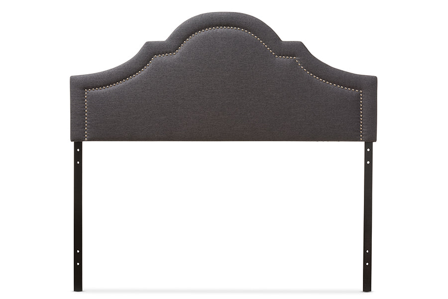 Baxton Studio Rita Modern and Contemporary Dark Grey Fabric Upholstered Queen Size Headboard