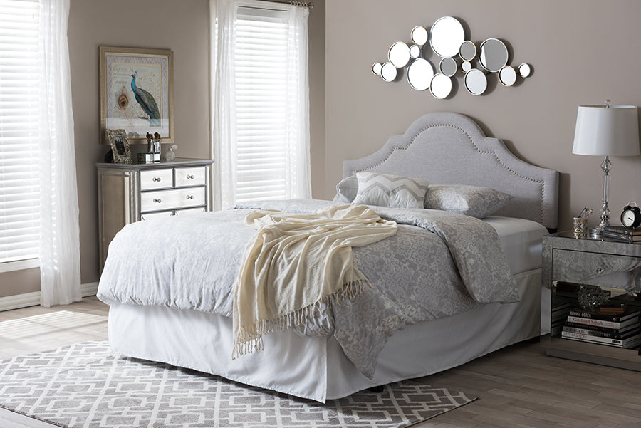 Baxton Studio Rita Modern and Contemporary Grayish Beige Fabric Upholstered Queen Size Headboard