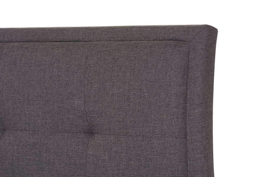 Baxton Studio Lea Modern and Contemporary Dark Grey Fabric Queen Size Storage Platform Bed