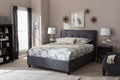 Baxton Studio Lea Modern and Contemporary Dark Grey Fabric Queen Size Storage Platform Bed
