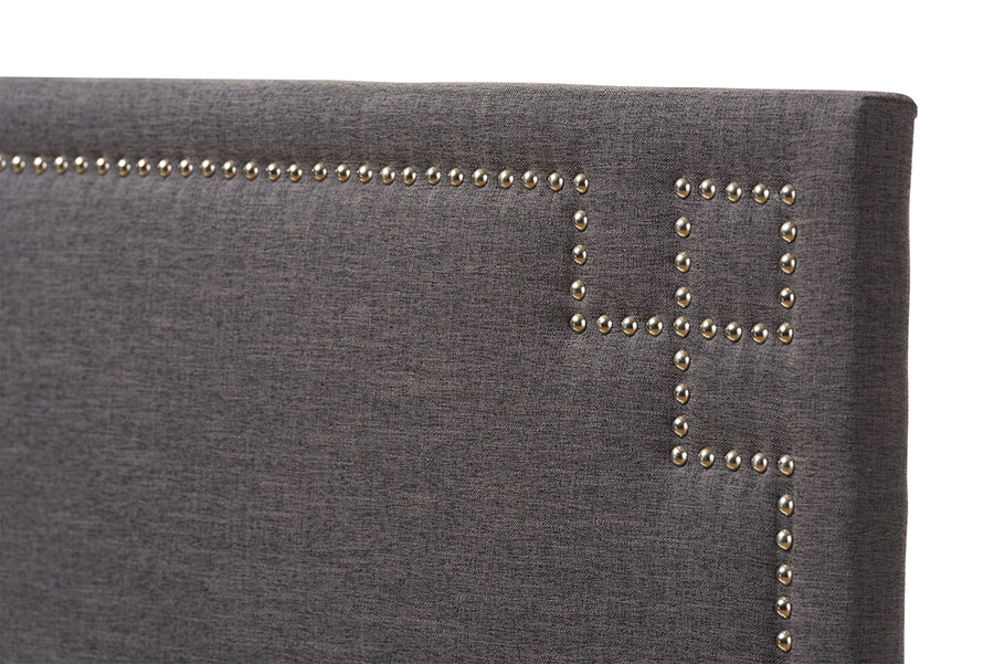 Baxton Studio Geneva Modern and Contemporary Dark Grey Fabric Upholstered Queen Size Headboard