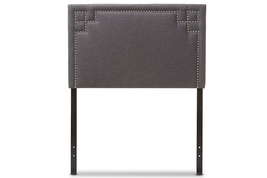 Baxton Studio Geneva Modern and Contemporary Dark Grey Fabric Upholstered Twin Size Headboard