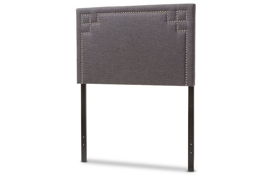 Baxton Studio Geneva Modern and Contemporary Dark Grey Fabric Upholstered Twin Size Headboard
