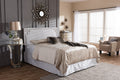 Baxton Studio Geneva Modern and Contemporary Grayish Beige Fabric Upholstered Full Size Headboard