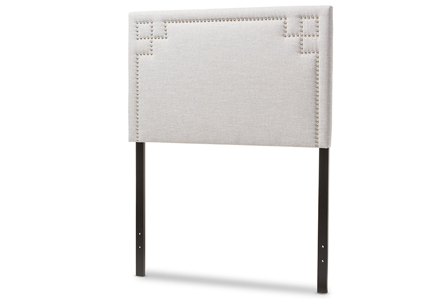 Baxton Studio Geneva Modern and Contemporary Grayish Beige Fabric Upholstered Twin Size Headboard