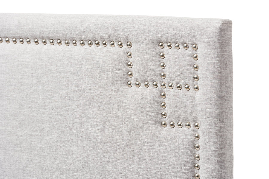 Baxton Studio Geneva Modern and Contemporary Grayish Beige Fabric Upholstered Twin Size Headboard