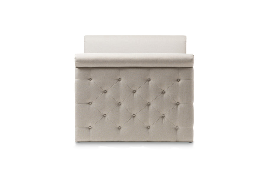 Baxton Studio Swamson Modern and Contemporary Beige Fabric Tufted Twin Size Daybed with Roll-out Trundle Guest Bed
