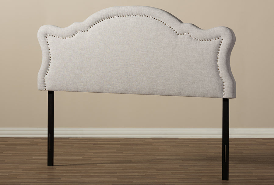 Baxton Studio Avery Modern and Contemporary Greyish Beige Fabric Queen Size Headboard