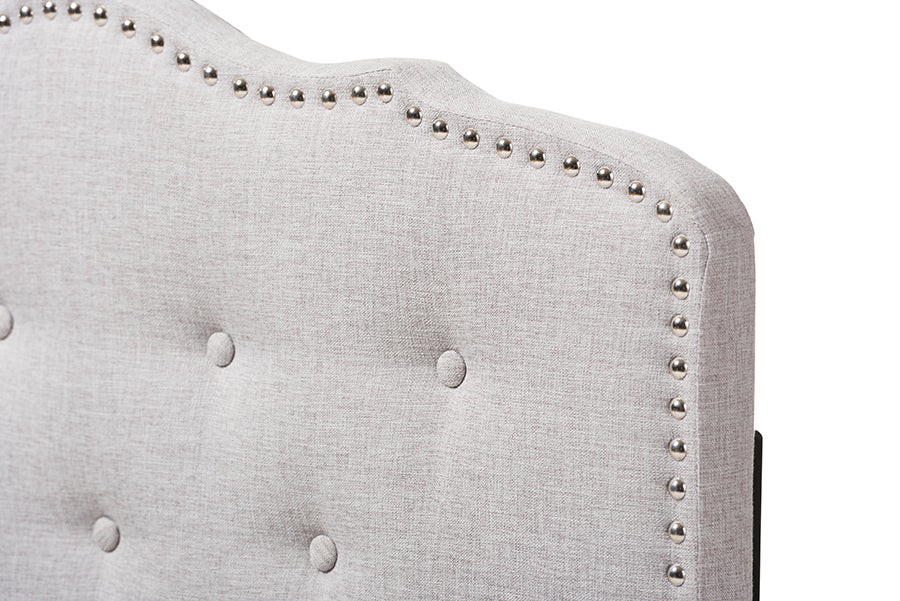 Baxton Studio Lucy Modern and Contemporary Greyish Beige Fabric Twin Size Headboard