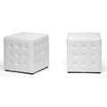 Baxton Studio Siskal White Modern Cube Ottoman (Set of 2)