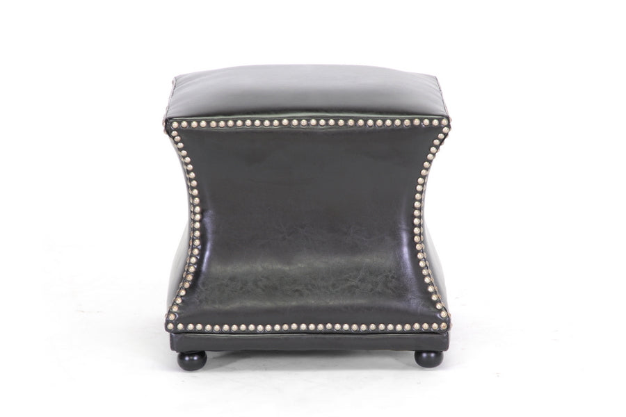 Baxton Studio Ellastone Dark Brown Modern Leather Ottoman