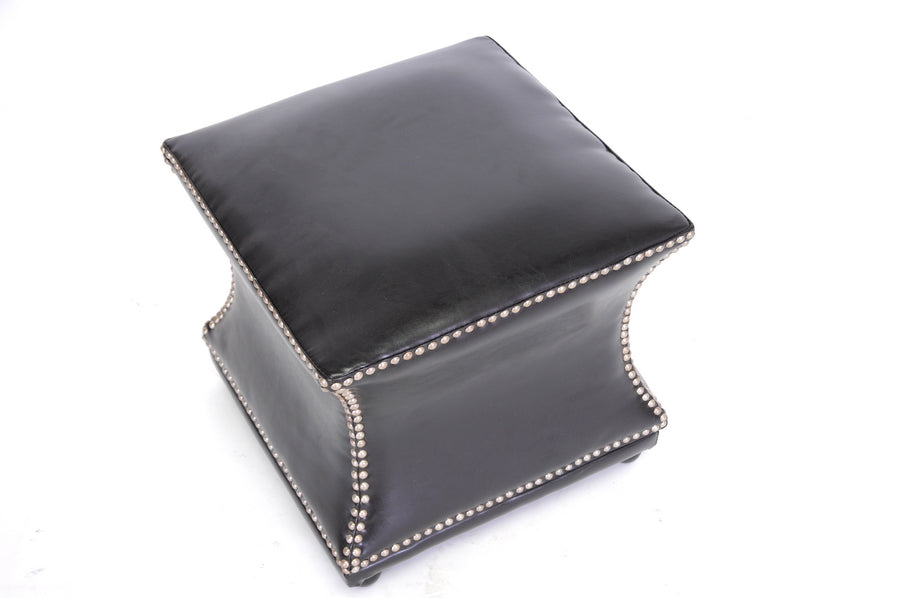 Baxton Studio Ellastone Dark Brown Modern Leather Ottoman