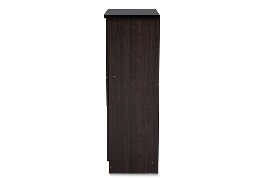 Baxton Studio Colburn Modern and Contemporary 5-Drawer Dark Brown Finish Wood Tallboy Storage Chest