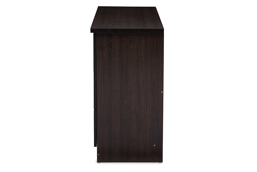 Baxton Studio Colburn Modern and Contemporary 6-Drawer Dark Brown Finish Wood Storage Dresser