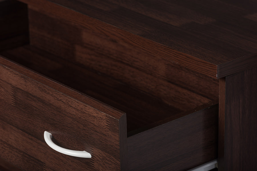 Baxton Studio Maison Modern and Contemporary Oak Brown Finish Wood 4-Drawer Storage Chest