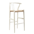 Baxton Studio Mid-Century Modern Wishbone Stool - White Wood Y Stool